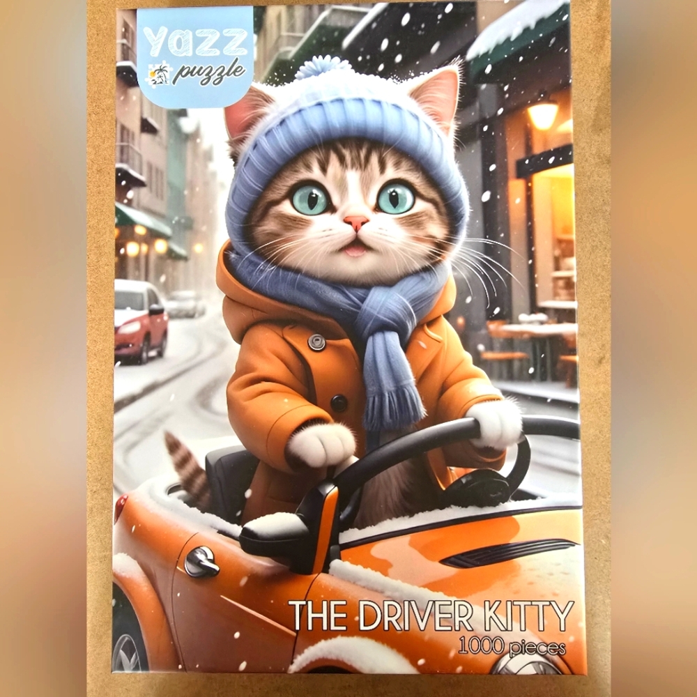 Puzzle The Driver Kitty 1000 Pieces - Orange and Blue